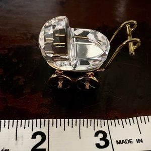 SWAROVSKI Crystal Baby Carriage with Gold Trim